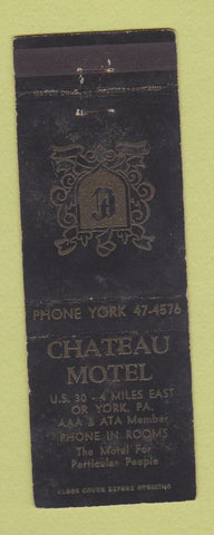 Matchbook Cover - Chateau Motel York PA WORN