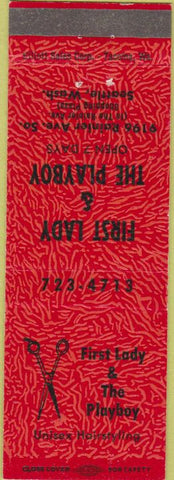 Matchbook Cover - First Lady  and  The Playboy Salon Seattle WA red