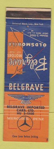 Matchbook Cover - Belgrave Oldsmobile Mercedes Benz Great Neck LI NY