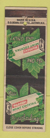 Matchbook Cover - Warrens Mint Cocktail Gum DD Bean