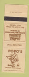 Matchbook Cover - Popo's Mexican Food Waikiki Hawaii