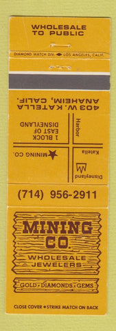 Matchbook Cover - Mining Company Jewelry Anaheim CA