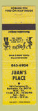 Matchbook Cover - Juan's Place Mexican Food Berkeley CA