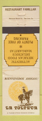 Matchbook Cover - La Tolteca Mexican Food Gardena Carson Bell CA WEAR