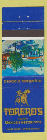 Matchbook Cover - Torero's Mexican Restaurant Bellevue Renton WA
