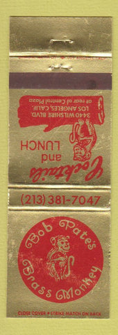 Matchbook Cover - Bob Pate's Brass Monkey Los Angeles CA