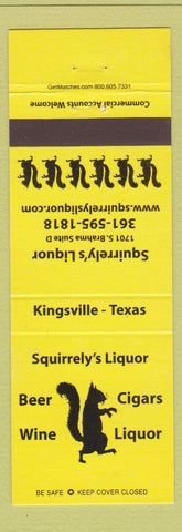 Matchbook Cover - Squirrely's Liquor