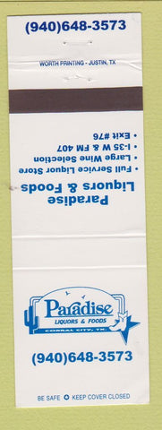Matchbook Cover - Paradise Restaurant Corral City TX