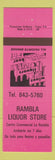 Matchbook Cover - Rambla Liquor Store Puerto Rico