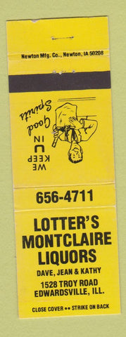 Matchbook Cover - Lotter's Montclaire Liquors Edwardsville IL