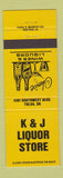 Matchbook Cover - K&J Liquor Store Tulsa OK