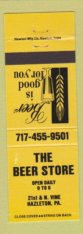 Matchbook Cover - The Beer Store Liquor Hazleton PA