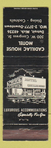 Matchbook Cover - Cadillac House Motel Detroit MI