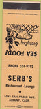 Matchbook Cover - Serb's Restaurant Albany CA