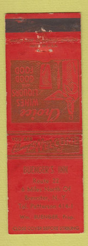 Matchbook Cover - Buenger's Inn Brewster NY WEAR