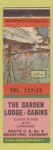 Matchbook Cover - Garden Lodge Cabins Bradford VT
