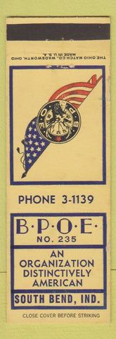 Matchbook Cover - Elks Lodge South Bend IN