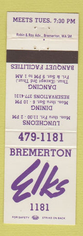 Matchbook Cover - Elks Lodge Bremerton WA