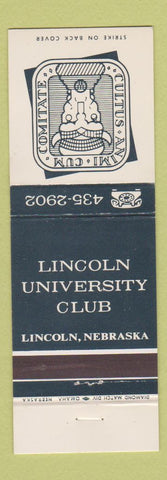 Matchbook Cover - Lincoln University Club Lincoln NE