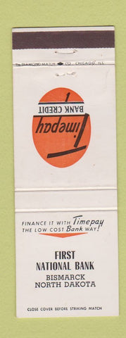 Matchbook Cover - First National Bank Bismarck ND