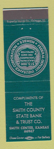 Matchbook Cover - Smith County State Bank Smith Center KS