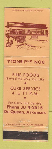 Matchbook Cover - Don's Restaurant De Queen AR WEAR
