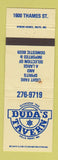 Matchbook Cover - Duda's Tavern WEAR