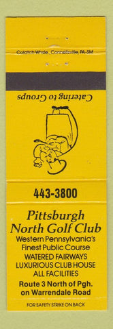 Matchbook Cover - Pittsburgh North Golf Club PA