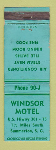 Matchbook Cover - Windsor Motel Summerton SC WEAR