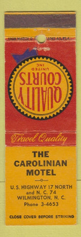 Matchbook Cover - Quality Courts Motel Carolinian Wilmington NC