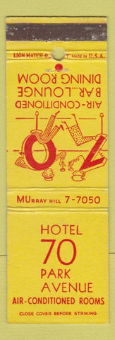 Matchbook Cover - Hotel 70 Park Avenue New York City
