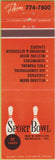 Matchbook Cover - Sport Bowling Milwaukee WI billiards