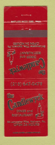 Matchbook Cover - The Candlewyck Restaurant Malvern PA