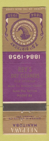 Matchbook Cover - Rey's Dry Cleaners 1958 Neepawa MB