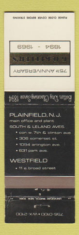 Matchbook Cover - GO Keller Plainfield NJ Dry Cleaners 1969