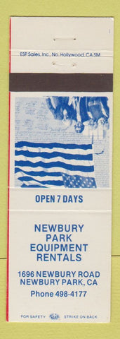 Matchbook Cover - Newbury Park Equipment Rentals Newbury Park CA