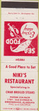 Matchbook Cover - Niki's Restaurant Birmingham AL