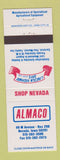 Matchbook Cover - Almaco Nevada IA Agricultural Equipment Lincoln Highway Days