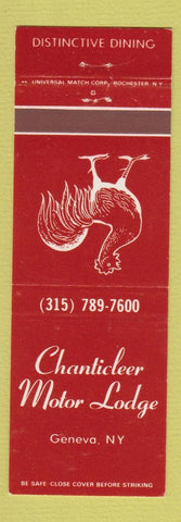 Matchbook Cover - Chanticleer Motor Lodge Geneva NY