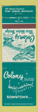 Matchbook Cover - Colony Bar Port Huron MI