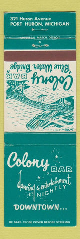 Matchbook Cover - Colony Bar Port Huron MI