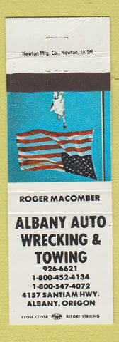 Matchbook Cover - Albany Auto Wrecking Towing Albany OR