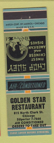 Matchbook Cover - Golden Star Restaurant Chicago IL