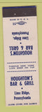 Matchbook Cover - Houghton's Bar Grill Lime Ridge PA