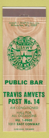 Matchbook Cover - Travis Amvets Post #14 WI?