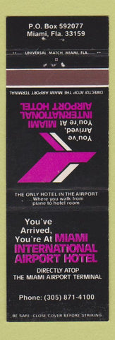 Matchbook Cover - Miami International Airport Hotel FL