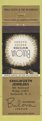 Matchbook Cover - Bulova Watches Kenilworth Jewelers NJ