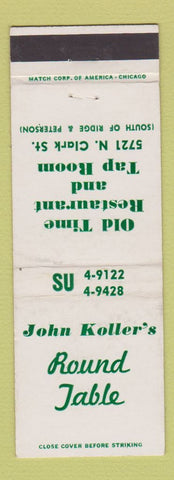 Matchbook Cover - John Koller's Round Table Chicago IL WEAR