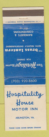 Matchbook Cover - Hospitality House Motor Inn Arlington VA WEAR