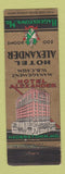 Matchbook Cover - Hotel Alexander Hagerstown MD WEAR